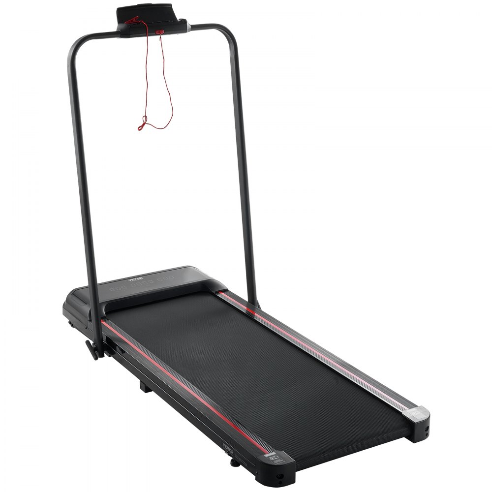 VEVOR Walking Pad Treadmill for Under-Desk Use, Work Treadmill, Foldable Treadmill with 120 kg Weight Capacity, Portable 2-in-1 Pad with 2.5 HP, Handlebar, Remote Control, LED Display, 1-12 km/h