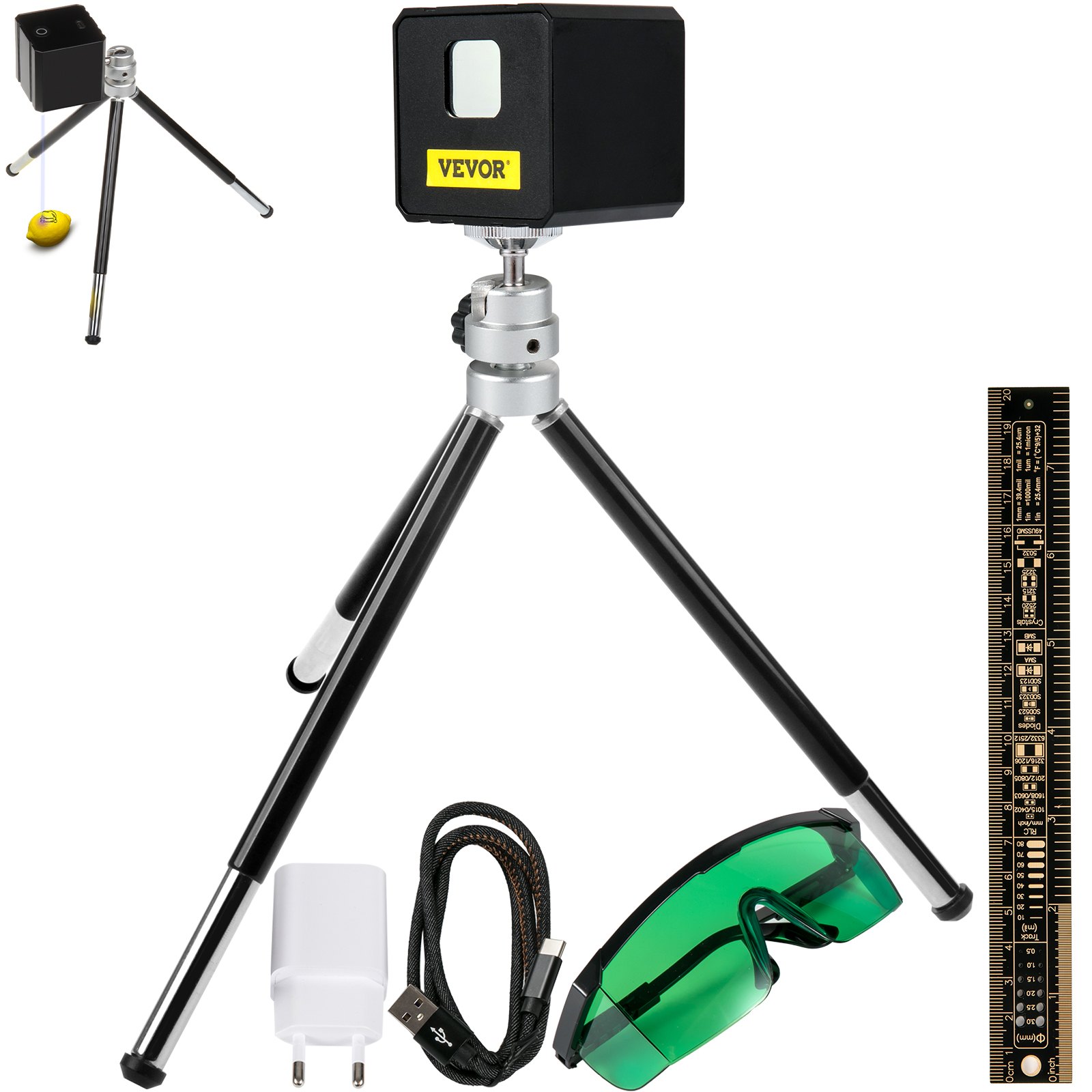 VEVOR Laser Graviermaschine Arbeitsbereich 100 x 100 mm Graviergerät, 20 mm Lasergravierer, Schwarzes Gravierfräsen, Lasergravur Schneidemaschine, DIY Gravierer Hochpräziser Schnitt für Holz Metall