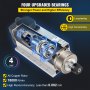 VEVOR Spindelmotor CNC Spindelmotor Luftgekühlte 4 Kw, Luftkühlung Spindelmotor ER20 Luftgekühlter Motor für CNC Spannzangenfutter 1-18000 U / min Air Cooled Spindle Motor Wind Cooled Spindle Moto