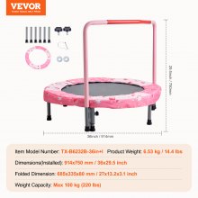 VEVOR Trampoline Faltbares Mini-Trampolin 100kg Rebounder-Trampolin Faltbar