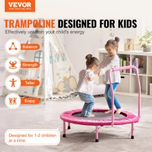 VEVOR Trampoline Faltbares Mini-Trampolin 100kg Rebounder-Trampolin 91,44cm Rosa