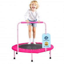 VEVOR Kindertrampolin Outdoor-Trampolin 91,44 cm faltbares Trampolin mit Griff, Rebounder-Trampolin Gartentrampolin für Kleinkinder, Geburtstagsgeschenk für Kinder ab 3 Jahren 100 kg belastbar Rosa