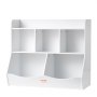 VEVOR Holz-Aufbewahrungsfach für Kinder, Spielzeug-Aufbewahrungsorganizer mit Bücherregal, 89 x 40 x 76 cm 5-Fächer-Spielzeugschrank, Kinderbuch- und Spielzeugregal für Kinderzimmer, Spielzimmer