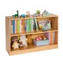 VEVOR Kinderregal Bücherregal (90 cm lang), Spielzeugschrank 2-stufig, Aufbewahrungsschrank für Spielzeug, Spielzeugregal für Schlafzimmer Kinderzimmer Wohnzimmer, Ausstellungsschrank Braun