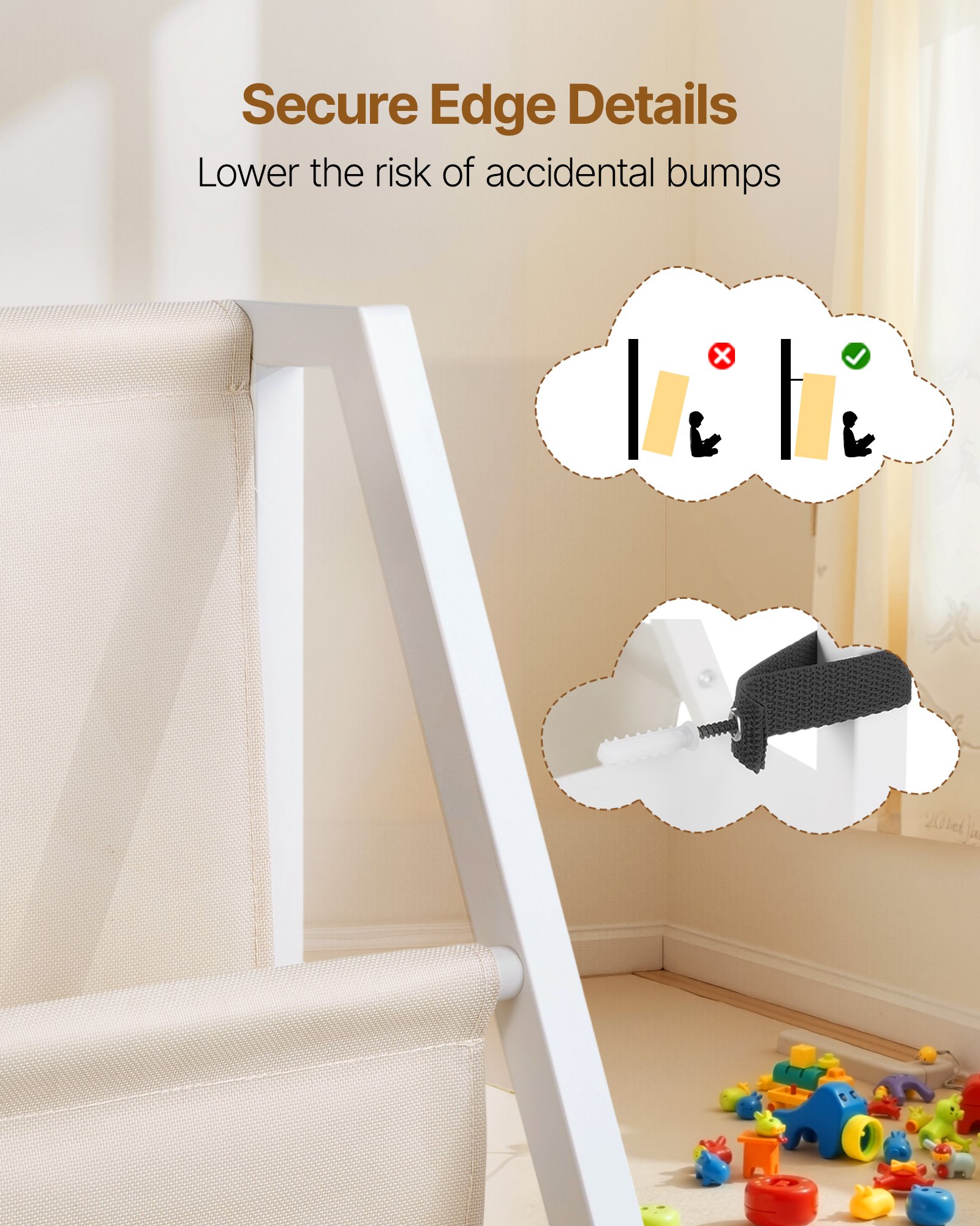 VEVOR Kinderbücherregal Spielzeugaufbewahrung für Kleinkinder Bücherregal mit Stofffächern & Seitentasche, Kinderregal für Kinderzimmer Spielzimmer Kindergarten Kinderkrippe 850 x 300 x 755 mm