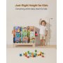 VEVOR Montessori Bücherregal 3-stöckiges Kinderbücherregal mit Wellenschliff, nach vorne gerichtetes Büchergestell mit Doppelhaken, Babybücherregal Kinderzimmerregal für Vorschule Kindergarten