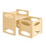 VEVOR Montessori Tisch Stuhlset Kleinkindertischset (1 Tisch + 1 Stuhl) aus Holz für 1–5-Jährige, höhenverstellbarer Aktivitätstisch Spieltisch für Kinder, ideal zum Lesen Essen Spielen – Natur
