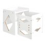 VEVOR Montessori Tisch Stuhlset Kleinkindertischset (1 Tisch + 1 Stuhl) aus Holz für 1–5-Jährige, höhenverstellbarer Aktivitätstisch Spieltisch für Kinder, ideal zum Lesen Essen Spielen – Weiß