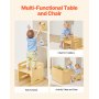 VEVOR Montessori Tisch Stuhlset Kleinkindertischset (1 Tisch + 2 Stühle) aus Holz für 1–5-Jährige, höhenverstellbarer Kinderstul, Aktivitätstisch Spieltisch ideal zum Lesen Essen Spielen – Natur