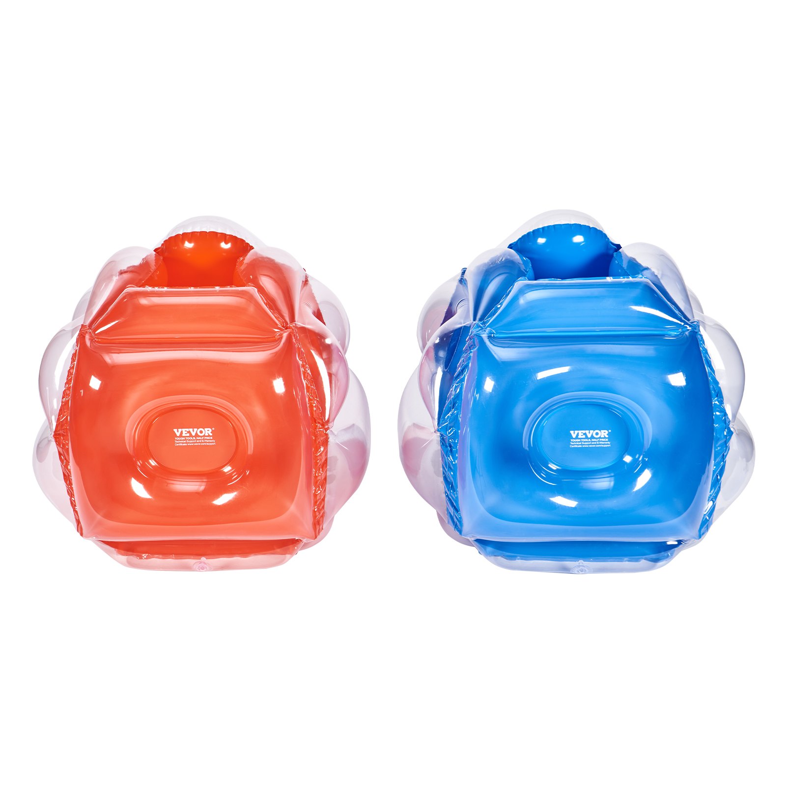 VEVOR Aufblasbare Bumper Balls 2er-Pack, 0,6 m Bälle Kinder & Jugendliche, PVC-Bumper-Stoßball für Teamspiele im Freien, Outdoor Spielzeug für Spielplatz, Hof, Rot+ Blau 0,3 mm Dicke