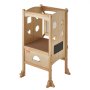 VEVOR Tritthocker Kinder 56,75 kg Gewichtskapazität Trittschemel 510 x 540 x 942 mm Hocker Massivholz Badhocker höhenverstellbar von 337 bis 440 mm Lernturm Kinderschemel Trittschemel Kinderhocker