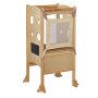 VEVOR Tritthocker Kinder 56,75 kg Gewichtskapazität Trittschemel 510 x 540 x 942 mm Hocker Massivholz Badhocker höhenverstellbar von 337 bis 440 mm Lernturm Kinderschemel Trittschemel Kinderhocker