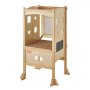 VEVOR Tritthocker Kinder 56,75 kg Gewichtskapazität Trittschemel 510 x 540 x 942 mm Hocker Massivholz Badhocker höhenverstellbar von 337 bis 440 mm Lernturm Kinderschemel Trittschemel Kinderhocker