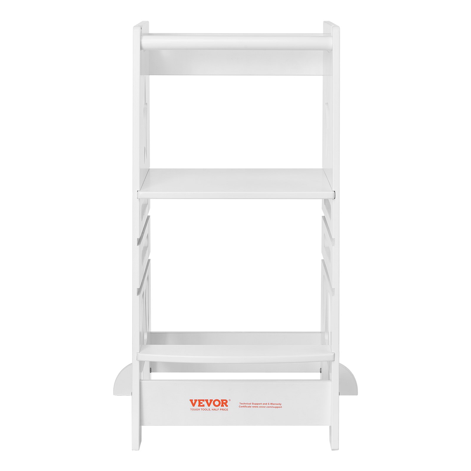 VEVOR Tritthocker Kinder 158,9 kg Gewichtskapazität Trittschemel 844 x 553 x 482 mm Hocker Kiefernholz Bambus höhenverstellbar von 328 bis 520 mm Lernturm Kinderschemel Trittschemel Kinderhocker Weiß