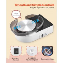 VEVOR Mini Töpferscheibe Maschine 158 mm Drehteller mit einstellbarer Rotationsgeschwindigkeit, elektrische Tonscheibe mit Tonformungswerkzeugen, geeignet für Heimwerken Töpferkurse, Weiß