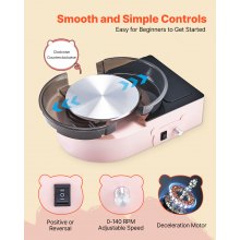 VEVOR Mini Töpferscheibe Maschine 158 mm Drehteller mit einstellbarer Rotationsgeschwindigkeit, elektrische Tonscheibe mit Tonformungswerkzeugen, geeignet für Heimwerken Töpferkurse, Rosa