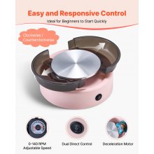 VEVOR Mini Töpferscheibe Maschine 158 mm Drehteller mit einstellbarer Rotationsgeschwindigkeit (0-140 U/min), elektrische Tonscheibe mit Tonformungswerkzeugen für Heimwerken Töpferkurse, Rosa rund