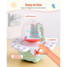 VEVOR Mini Töpferscheibe Maschine mit 50 / 80 mm Drehteller & einstellbarer Geschwindigkeit, elektrische Tonscheibe für Anfänger, komplettes Töpferset mit Ton-Bildhauerwerkzeugen, DIY grün