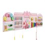 VEVOR Montessori Busy Board 14-in-1 Sensorisches Wandmotorikbrett Burgform, Motorikspielzeug zur Bildung & Frühe Entwicklung für Kinder, aus MDF-Platten, mit Xylophon Uhr Zahnrädern & Lernelementen