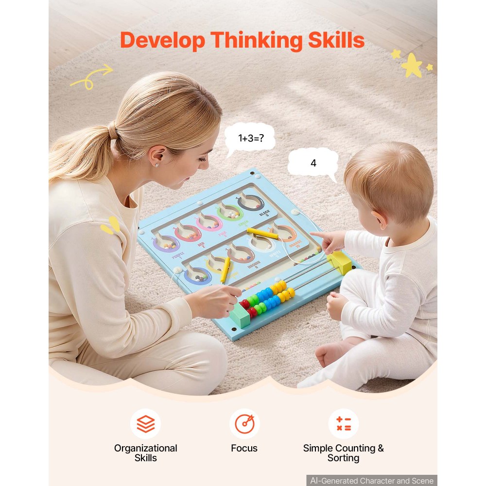 VEVOR Montessori Busy Board 14-in-1 Sensorisches Wandmotorikbrett Elefant, Beschäftigungsbrett zur Bildung & Frühe Entwicklung für Kinder, aus MDF-Platten, mit Xylophon Uhr Zahnrädern & Lernelementen