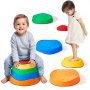 VEVOR Balance-Trittsteine für Kinder, 5er-Set, bis zu 100 kg, rutschfeste Trittsteine, Hindernisparcours-Koordinationsspiel-Spielzeug zum Spielen im Innen- oder Außenbereich für Kinder ab 3 Jahren