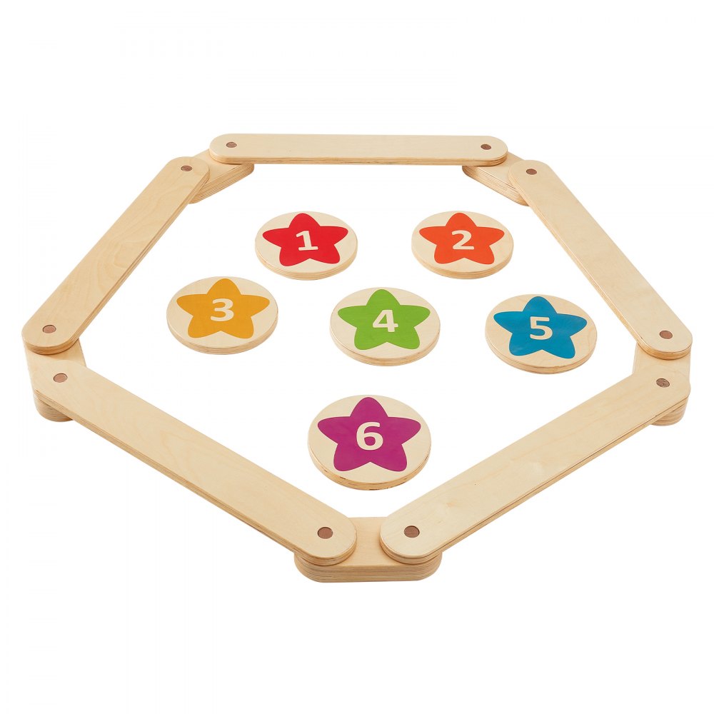 VEVOR Schwebebalken-Trittsteine, 6 Stück hölzerne Balance-Boards für Kleinkinder, Montessori-Spielzeug für Kinder von 2–6 Jahren, fördert Koordination und Grobmotorik, Gymnastikparcours für drinnen und draußen, Geschenk für Mädchen und Jungen