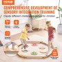 VEVOR Schwebebalken-Trittsteine, 6 Stück hölzerne Balance-Boards für Kleinkinder, Montessori-Spielzeug für Kinder von 2–6 Jahren, fördert Koordination und Grobmotorik, Gymnastikparcours für drinnen und draußen, Geschenk für Mädchen und Jungen