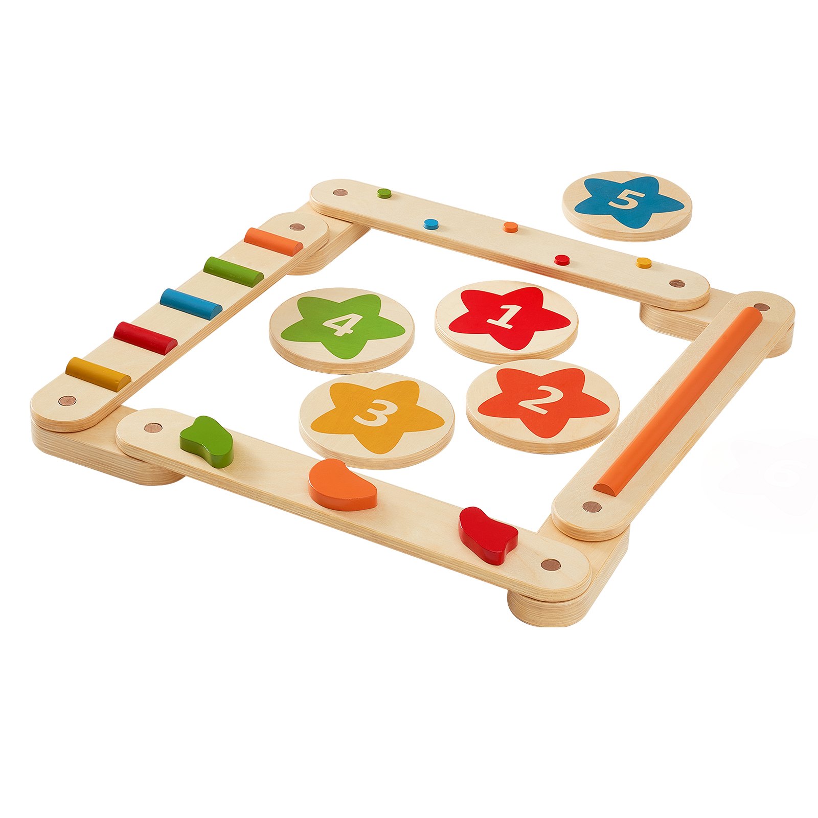 VEVOR Schwebebalken-Trittsteine, 6 Stück hölzerne Balance-Boards für Kleinkinder, Montessori-Spielzeug für Kinder von 2–6 Jahren, fördert Koordination und Grobmotorik, Gymnastik-Hindernisparcours für drinnen und draußen, für Mädchen und Jungen