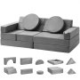 VEVOR Play Sofa, Children's Sofa, 15-in-1 Foam Children's Sofa, Multifunctional Mattress, Play Table, Puzzle Sofa, Foldable Children's Armchair, Educational Toy, Children's Armchair, Play Sofa, Cozy Corner