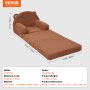 VEVOR Kindersofa 2 in 1 umwandelbares Kindersofa zum Liegestuhl, ausklappbarer Kindersofa-Sessel, Kleinkind Armlehnenstuhl-Bett, zusammenklappbares Kinderspielsofa zum Schlafen, Braun 114 x 50 x 36 cm