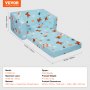 VEVOR Kindersofa Kindercouch Kindersessel Faltbar Blau 104x58x32cm Kindermöbel