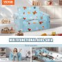VEVOR Kindersofa 2 in 1 umwandelbares Kindersofa zum Liegestuhl, ausklappbarer Kindersofa-Sessel, Kleinkind Armlehnenstuhl-Bett, zusammenklappbares Kinderspielsofa, mit weihnachtlichem Muster