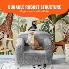 VEVOR Kindercouch Kindersofa 460 x 635 x 520 mm Kindersofa Kinderzimmer Softsofa, Spielsofa Kuschelecke 1 Kind, Kindersessel Kindermöbel Kinderstuhl Grau Schlafsesseln 20 kg 25D Schwamm