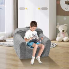 VEVOR Kindercouch Kindersofa 460 x 635 x 520 mm Kindersofa Kinderzimmer Softsofa, Spielsofa Kuschelecke 1 Kind, Kindersessel Kindermöbel Kinderstuhl Grau Schlafsesseln 20 kg 25D Schwamm