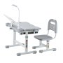 VEVOR Schreibtisch Set Kinderschreibtisch Arbeitstisch und Stuhl höhenverstellbare (53-71 cm) belastbar (100 kg) mit Tischlampe & 0–40° geneigten Schreibtischplatte für Schlafzimmer Grau