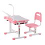 VEVOR Schreibtisch Set Kinderschreibtisch Arbeitstisch und Stuhl höhenverstellbar (53-71 cm) belastbar (100 kg) mit Tischlampe & 0–40° geneigten Schreibtischplatte für Schlafzimmer Rosa