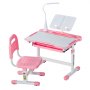 VEVOR Schreibtisch Set Kinderschreibtisch Arbeitstisch und Stuhl höhenverstellbar (53-71 cm) belastbar (100 kg) mit Tischlampe & 0–40° geneigten Schreibtischplatte für Schlafzimmer Rosa