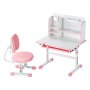 VEVOR Schreibtisch Set Kinderschreibtisch Arbeitstisch und Stuhl höhenverstellbar (54-73 cm) belastbar (100 kg)  0–40° neigbarer Tisch mit Bücherregal für Schlafzimmer Arbeitszimmer Rosa