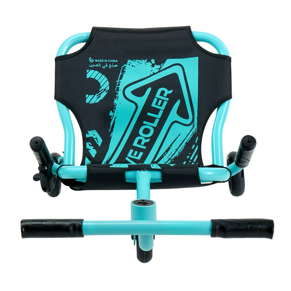 VEVOR Funfahrzeug mit Zickzack-Antrieb 68kg Belastbares Tretfahrzeug Grün, Dreirad für Kinder ab 4 Jahren, Metallrahmen & 400D Oxford, Bunte LED-Leuchtrollen, 3-fach Längenverstellbar, mit Handbremse