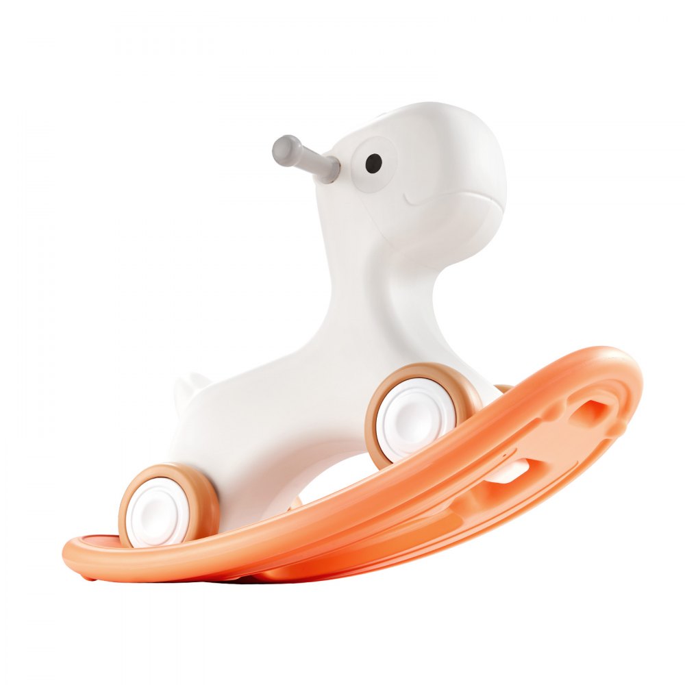 VEVOR 3-in-1 Schaukelpferd für Kleinkinder von 1–3 Jahren, Baby-Schaukelpferd mit abnehmbarem Balance-Board und 4 leichtgängigen Rädern, trägt bis zu 36 kg, HDPE-Material, Rutschauto, 40° schwingend