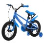 VEVOR Kids Bike, 14 Inch Children Bicycle, Training Wheels BMX Style Blue, for Boys Girls Ages 3-5, Adjustable Seat & Handlebar, Front Brake & Rear Coaster Brake, Cup Holder, High-Carbon Steel Frame