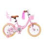 VEVOR Kids Bike, 16 Inch Children Bicycle, Training Wheels Princess Pink, for Girls Ages 4-7, Adjustable Seat, Front Brake and Rear Drum Brake, Front Basket, Doll Seat, High-Carbon Steel Frame