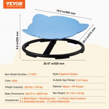 VEVOR Elefant Kinderdrehstuhl 100kg Sensorischer Drehstuhlsitz Drehhocker Blau