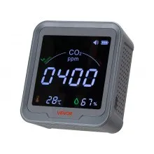 VEVOR CO2-Detektor, CO2-Monitor mit Temperatur- & Feuchtigkeitsanzeige, NDIR-Sensor, Kohlendioxid-Messgerät, CO2-Melder für den Außenbereich, Zuhause, Büro, Auto, Wandmontage