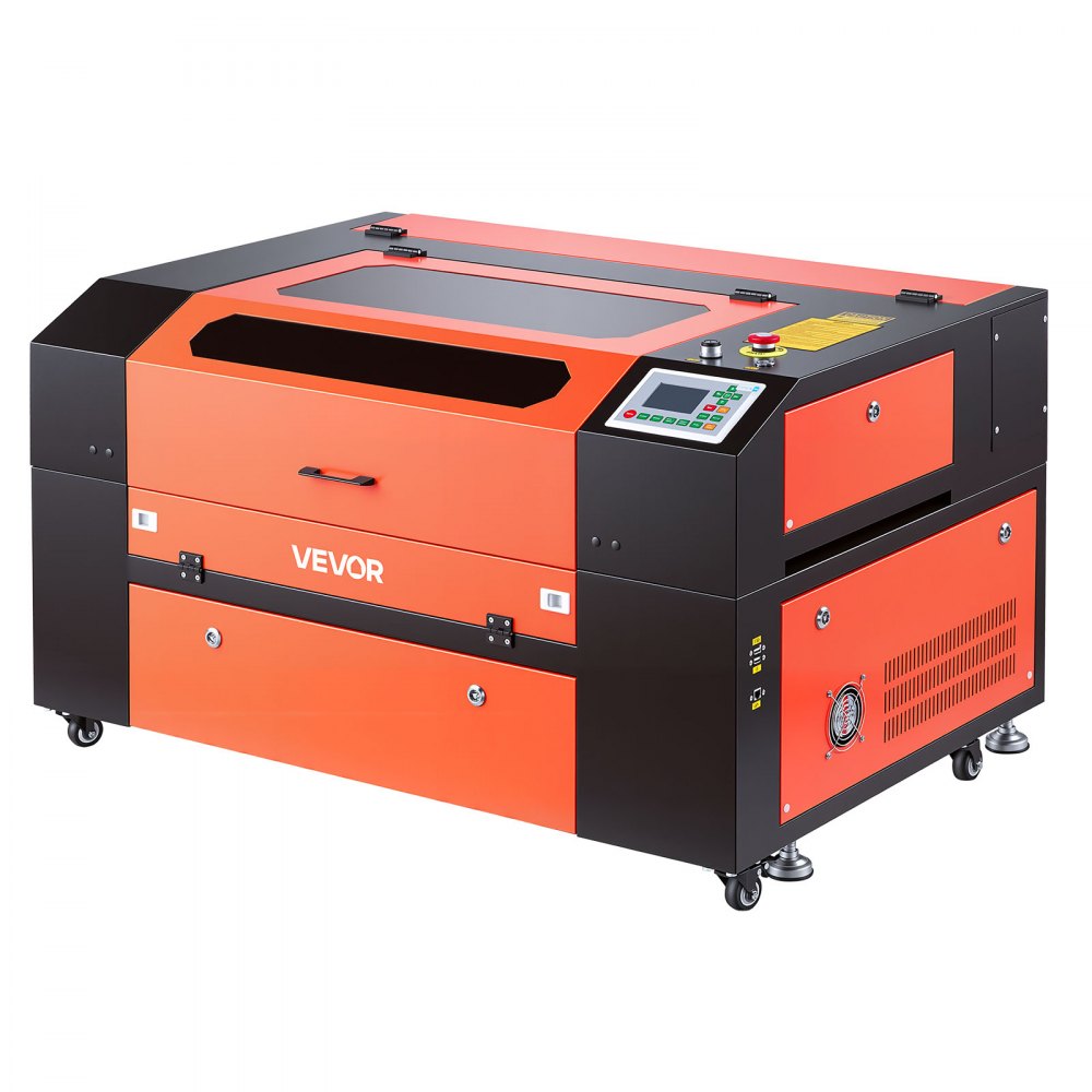 VEVOR CO2-Lasergravierer 60 W, 600x400 mm Arbeitsbereich, CO2-Laser-Gravier- & Schneidemaschine mit 4-Wege-Luftunterstützung, kompatibel mit LightBurn, CorelDRAW & RDWorks, für Holz, Acryl & Glas