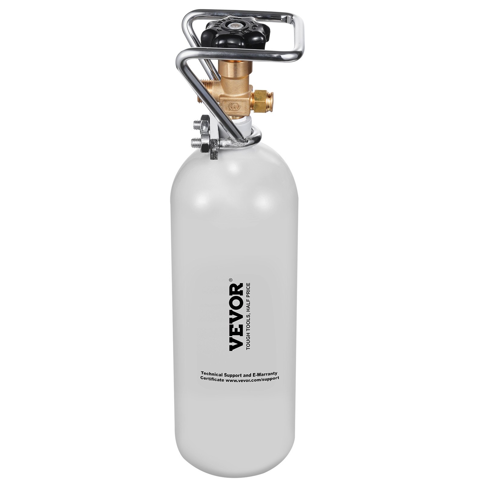 VEVOR CO2-Tank (2 kg) CO2 Flasche aus legiertem Stahl, CO2-Lufttank mit grauer Sprühbeschichtung, DIN477-Ventil, Griff und einstellbarem Druck, TÜV-geprüfter Gaszylinder für Fassbierausschank