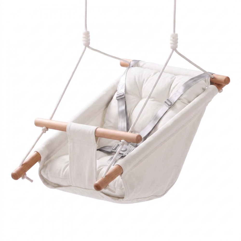 VEVOR 3-in-1 Babyschaukel Kinderschaukel 30kg Hängeschaukel aus Canvas Weiß, für Indoor & Outdoor, 5-Punkt-Sicherheitsgurt, Hängesitz mit Integriertem Kissen für Kinder bis 3 Jahre, CE/CPC-Zertifiziert