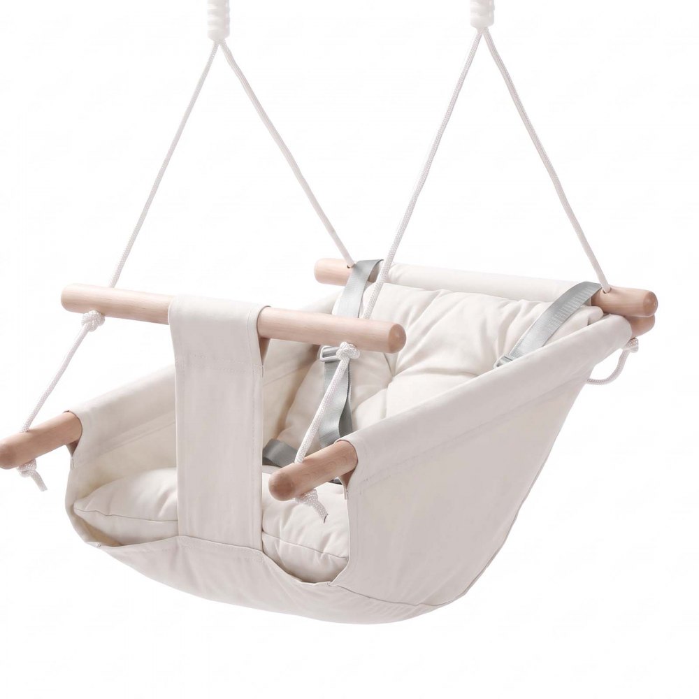 VEVOR 3-in-1 Babyschaukel Kinderschaukel 30kg Hängeschaukel aus Canvas Weiß, für Indoor & Outdoor, 5-Punkt-Sicherheitsgurt, Hängesitz mit Integriertem Kissen für Kinder bis 3 Jahre, CE/CPC-Zertifiziert
