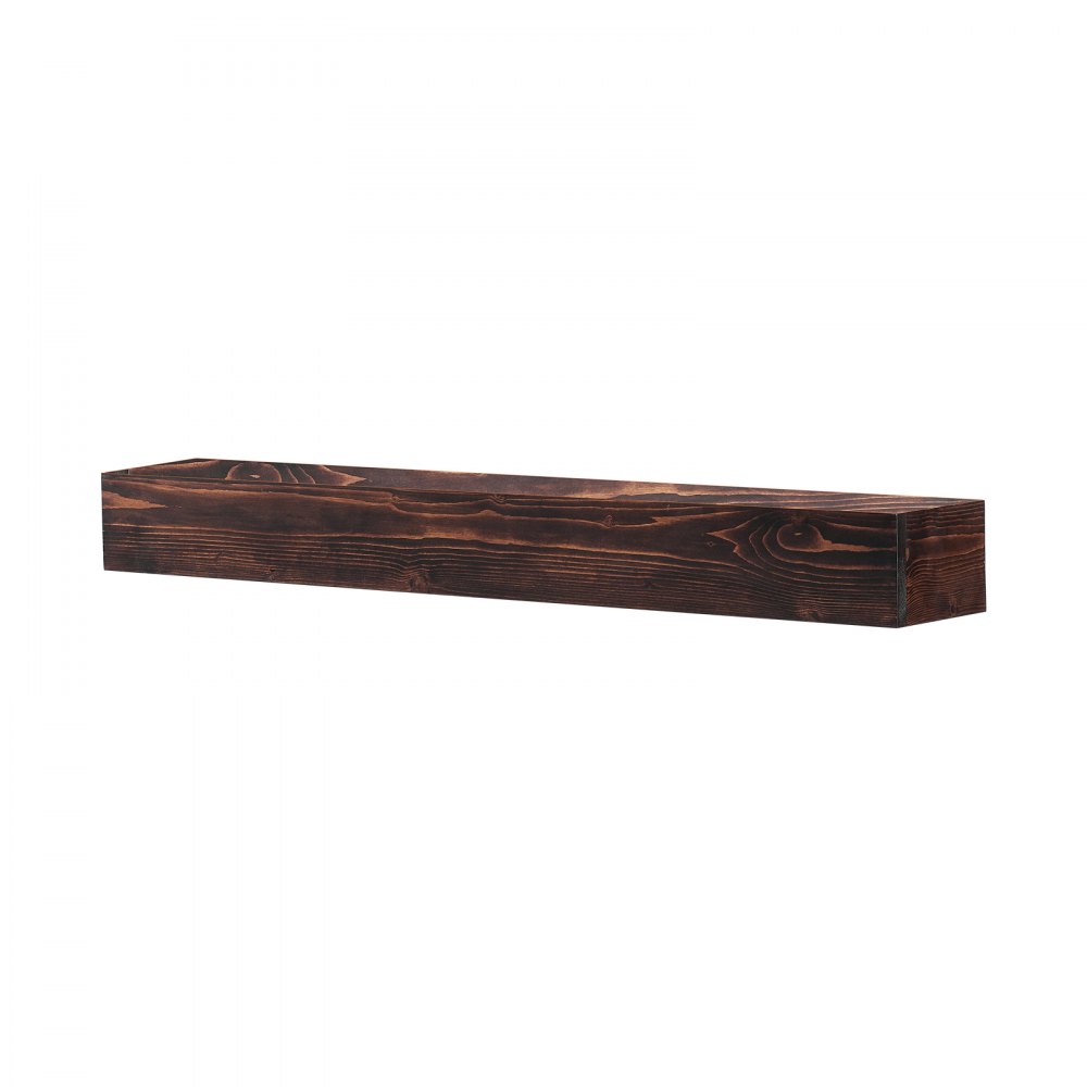 VEVOR Kaminsims, 121,9 x 20,3 x 12,7 cm, Tragkraft 22,7 kg, Kaminsims aus Naturholz für über dem Kamin, schwebendes Bauernhausregal zur Wandmontage, handgefertigter Kaminsims als Wanddekoration, rustikales Braun