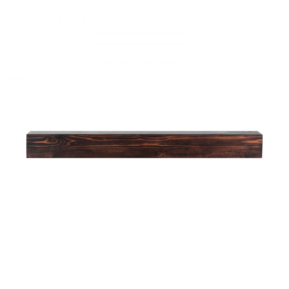 VEVOR Kaminsims, 121,9 x 20,3 x 12,7 cm, Tragkraft 22,7 kg, Kaminsims aus Naturholz für über dem Kamin, schwebendes Bauernhausregal zur Wandmontage, handgefertigter Kaminsims als Wanddekoration, rustikales Braun